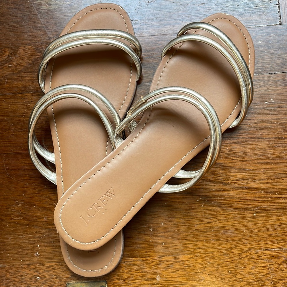 J. Crew Factory sandals women’s 10 metallic